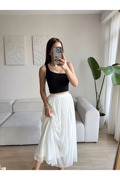 Zoom Butik Chiffon Lined Skirt