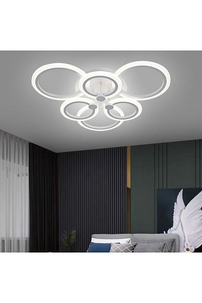 Sueva 4-circle Led Chandelier With 2.4g Wifi Remote Control With Light/cold/warm/neutral Intensity