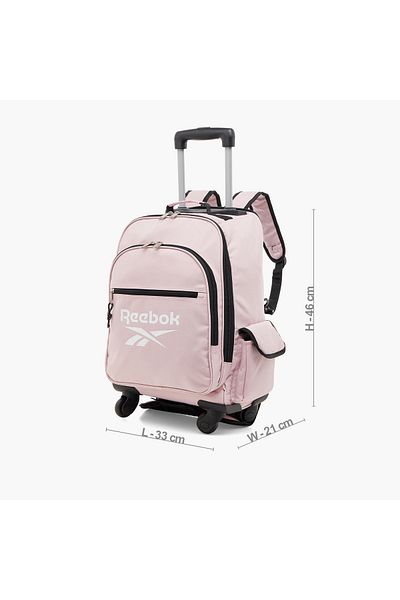 Reebok Logo Print Softcase Trolley Bag with Retractable Handle