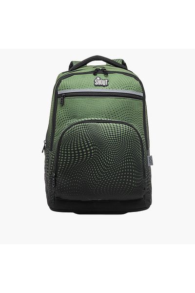Shout Printed Backpack with Zip Closure and Adjustable Strap - 32x20x45 cm