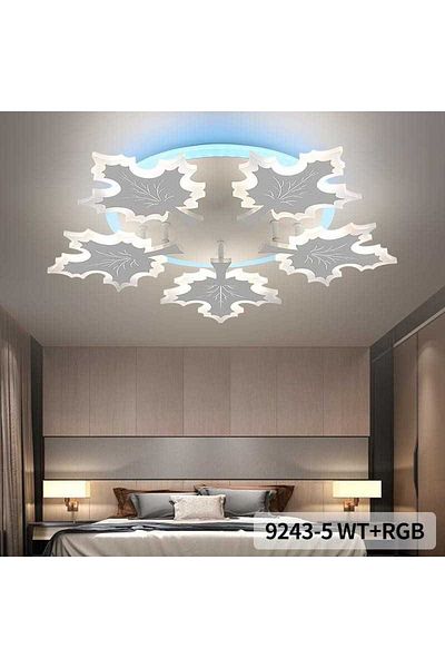 Sueva Maple Leaf Rgb Led Chandelier With 2.4g Wifi Remote Control With Light/cold/warm/neutral Intensity