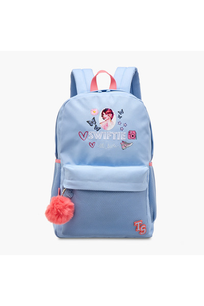 Celebrity Icons حقيبة ظهر مطبوعة برسومات تيلور سويفت من أيقونات المشاهير، مزودة بأحزمة قابلة للتعديل وسحاب للإغلاق - 30×14×45 سم