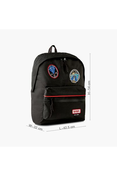 Nasa Patchwork Detail 17-Inch Backpack with Adjustable Straps - 43x32x14 cms