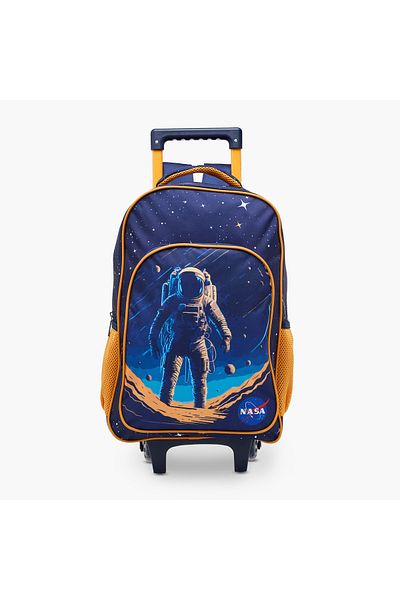 MUST MUST 3-Piece Space Print Trolley Backpack Set - 40x30x13 cms