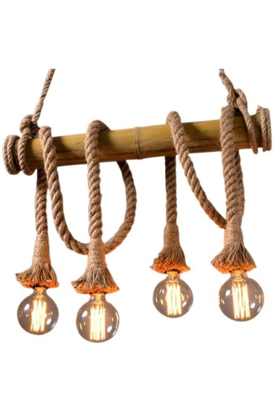 LightPlanet Lustra Cu Bambus 4 Socluri E27 100 x 70 x 70 cm