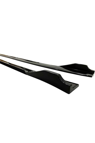CED AUTO TRADE Set of 2 Tuning sill extensions 210 cm, glossy black with black lip