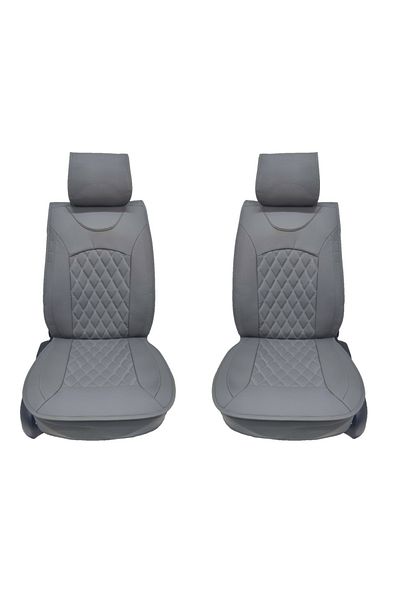 CED AUTO TRADE Set 2 huse scaune auto pentru fata, piele ecologica, gri