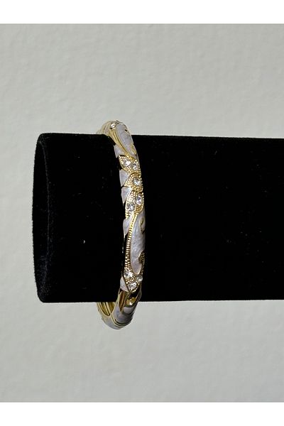 Beloria Gray Steel Bracelet with Enamel Motif