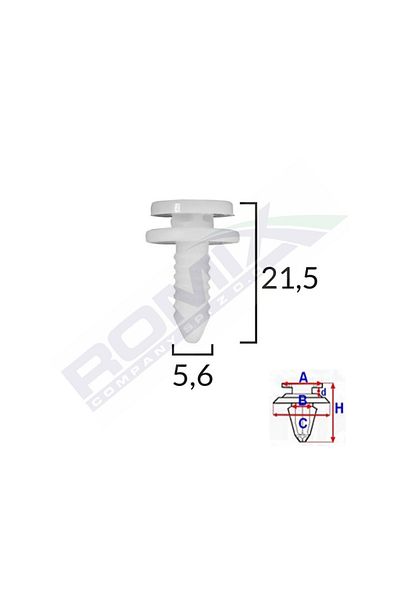 ROMİX Clips Tapiterie Pentru Grup Vag 5.6X21.5Mm Alb Set 10 Buc