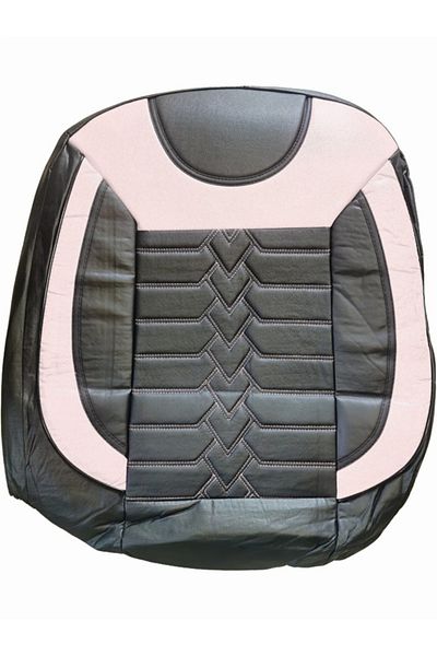 CED AUTO TRADE Set huse scaune auto, universale, fata-spate, bancheta fractionata, piele ecologica, negru cu crem