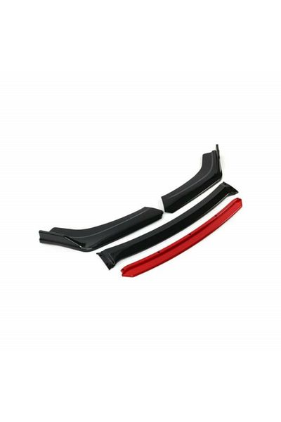CED AUTO TRADE Prelungire bara fata Civic Design, negru lucios cu buza rosie, 4 piese