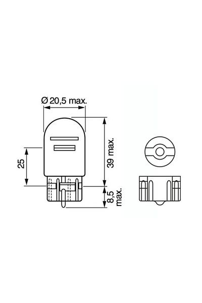 Bosch Set 2 Becuri 12V W21/5W 21W Pure Light Bosch