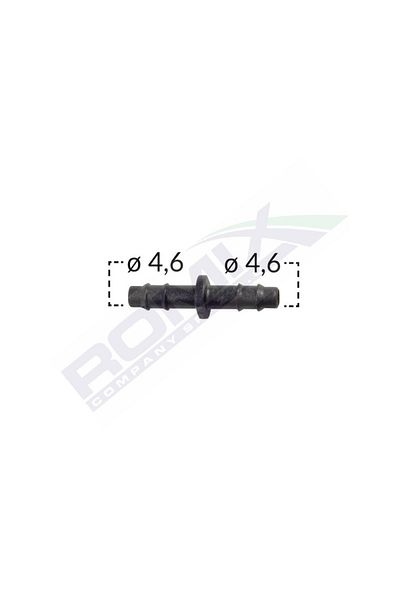 ROMİX Universal Linear Hose Connector 4.6Mm - Black Set of 10 Pieces