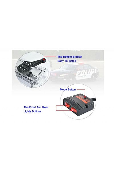 CED AUTO TRADE Beacon light, length 98 cm, 72 LED, 12-24V, orange color