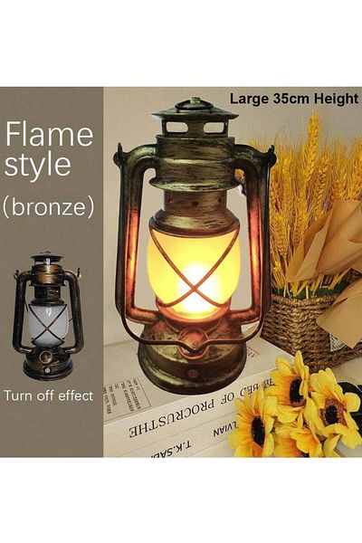 Generic Lantern with Natural Looking Flame for Table or Hanging with 3 Modes and Rechargeable by Type C