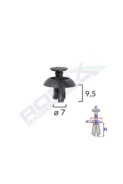 ROMİX Bumper Fixing Clip For Toyota Lexus Set of 10 Pieces