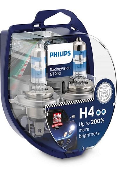 Philips SET 2 BECURI FAR H4 60/55W 12V RACING VISION GT200 PHILIPS