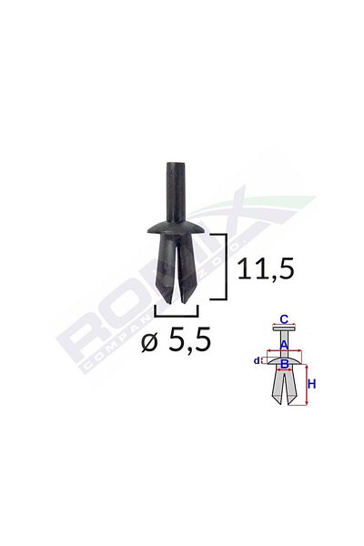 ROMİX Clips Fixare Pentru Renault/Vw Audi Fiat Seat - Negru Set 25 Buc