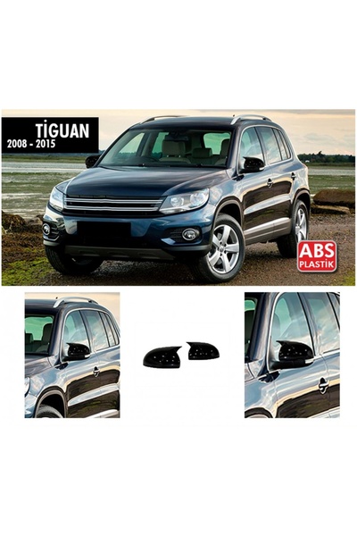 CED AUTO TRADE Capace oglinda compatibile cu VW Tiguan 2007-2015 Negru lucios...