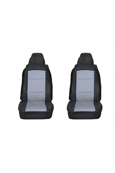CED AUTO TRADE Set of 2 car seat covers for the front, textile material, black with gray