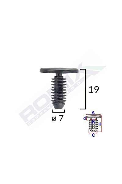 ROMİX Upholstery Clips For Citroen/Peugeot - Black Set of 10 Pieces