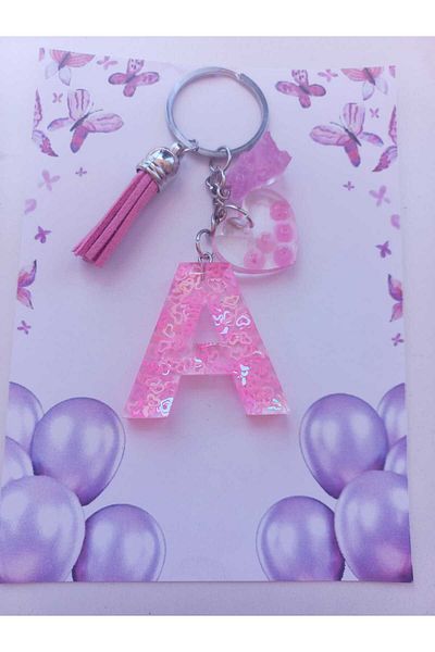 demirbasavm Handmade Epoxy a Letter Keychain