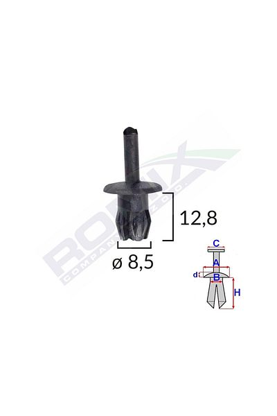 ROMİX Fixing Clips For Peugeot/Vw - Black Set of 10 Pieces
