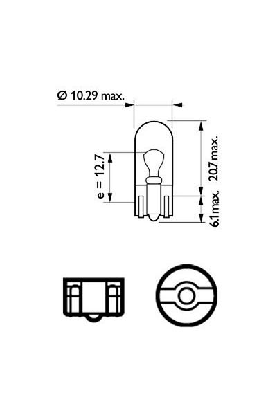 Philips Set 2 Becuri Fara Soclu W5W 12V Philips(Blister)