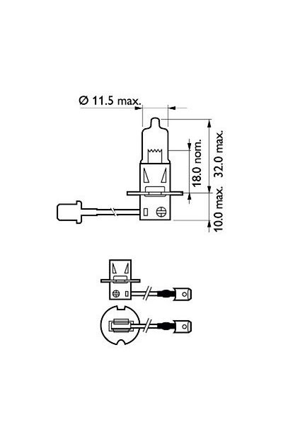 Philips Bec Proiector H3 12V Vision (Cutie) Philips
