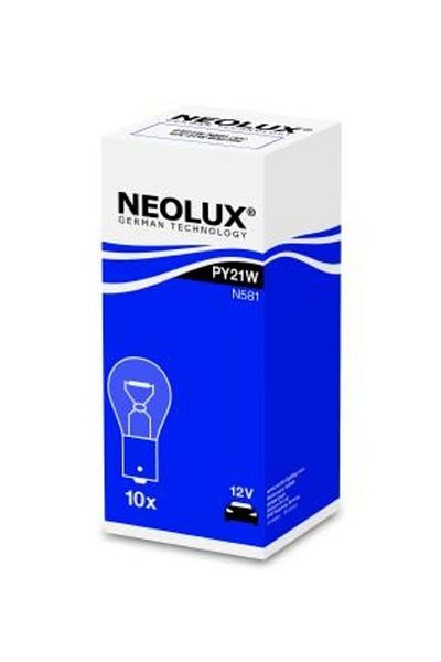 NEOLUX Signal Bulb 12V Py21W Yellow Bau15S Set of 10 Neolux