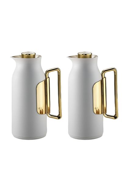 DVINA High-quality tea and coffee thermos set, keeps liquids warm for 12 hours, multi-colored, 1 liter + 1 liter capacity