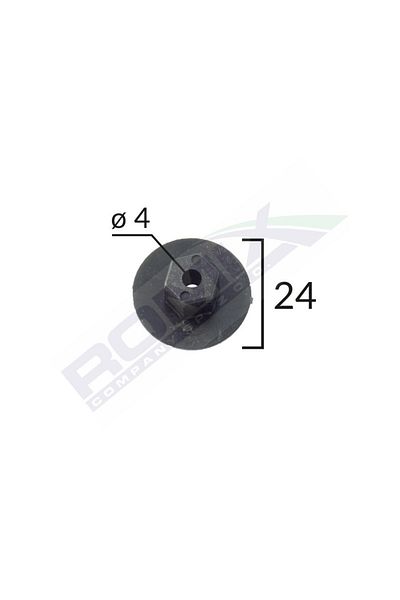 ROMİX Multi-Purpose Nut For Bmw/Citroen/Mercedes/Vw/Seat 4X24Mm - Black Set of 10 Pieces