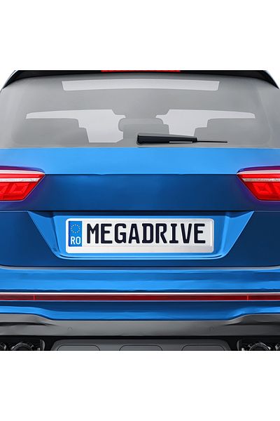 Mega Drive SUPORT NUMAR INMATRICULARE MEGA DRIVE METALIZAT SILVER 1 BUC