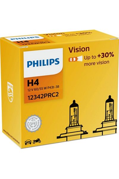 Philips Set 2 Becuri Far H4 P43T 60/55W 12V Vision Philips