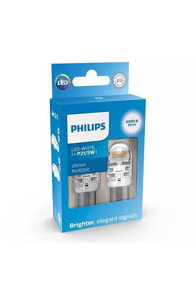Philips SET 2 BECURI AUXILIARE CU LED 12V P21/5W Ultinon Pro6000SI WHITE PHILIPS
