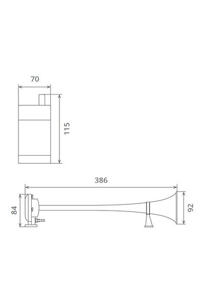 Seger CLAXON CAMION CROM CU 1 GOARNA, MARINE, 24V 1A CU COMPRESOR