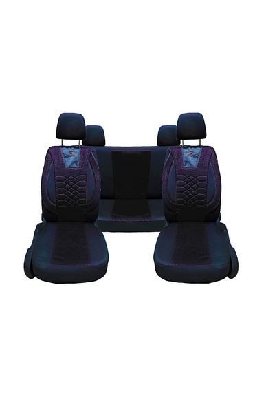 CED AUTO TRADE Set of car seat covers, universal, front-rear, textile material, full black