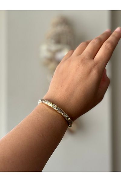 Beloria Mineli Motif Coffee Steel Bracelet