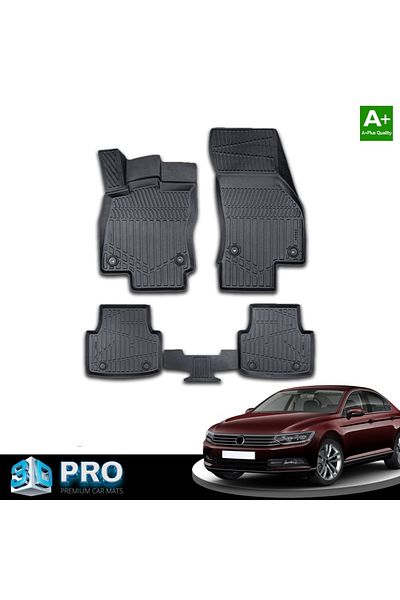 CED AUTO TRADE Set covorase auto cauciuc VW PASSAT B8 2014-2022, forma tavita 3D