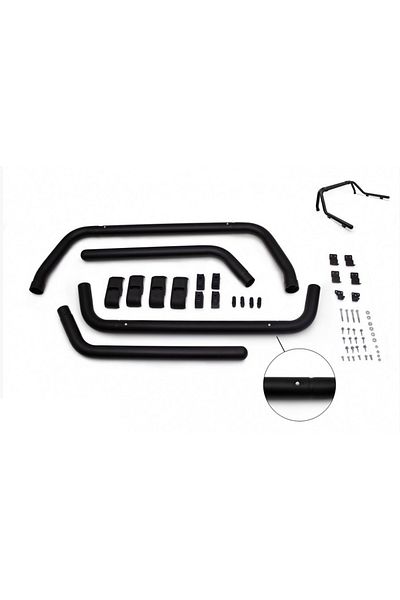 CED AUTO TRADE Rollbar compatibil NISSAN PICK-UP 1997-2006, NAVARA D22 1998-2005 , negru, diam. teava 60 mm