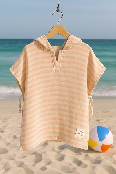 enes baby Organic Double Layer Muslin Sea Pool Poncho