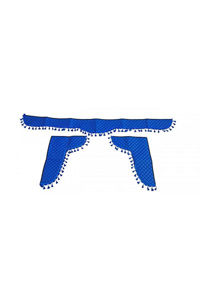 CED AUTO TRADE Set of 3 eco-leather curtains for truck, universal compatible with DAF, blue color