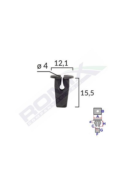 ROMİX Fixing Clips For Vw Skoda - Black Set of 10 Pieces