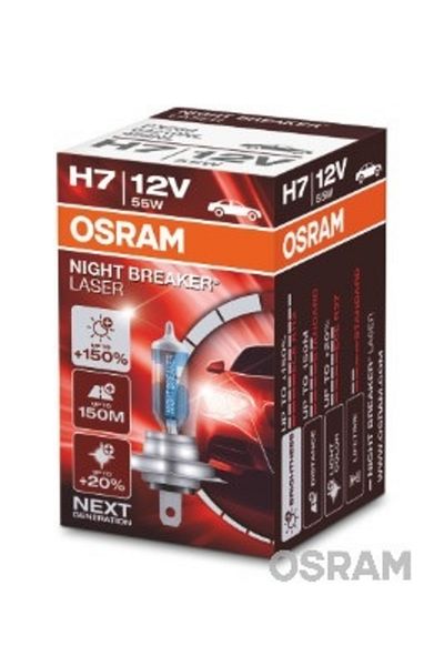 Osram Bec laser cu întrerupător de noapte BEC 12V H7 55 W NextGen +150% OSRAM