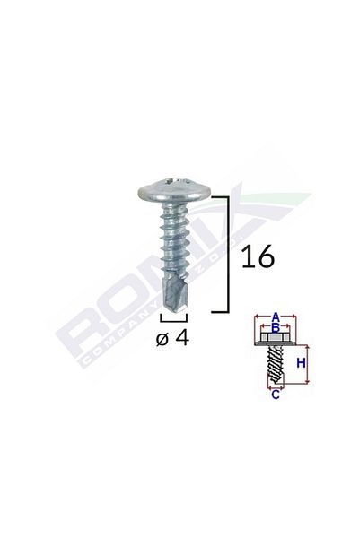 ROMİX SURUB AUTOFORANT DIN ZINC 4.2X16 SET 100 BUC