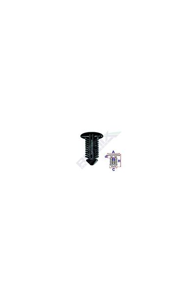 ROMİX Upholstery Clips For Renault 8.9X21.2Mm - Black Set of 10 Pieces
