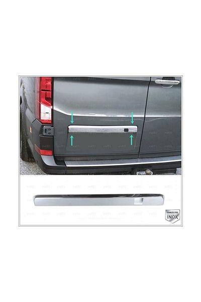 CED AUTO TRADE Stainless steel rear number plate ornament compatible with VW CRAFTER 2017->, with reversing camera