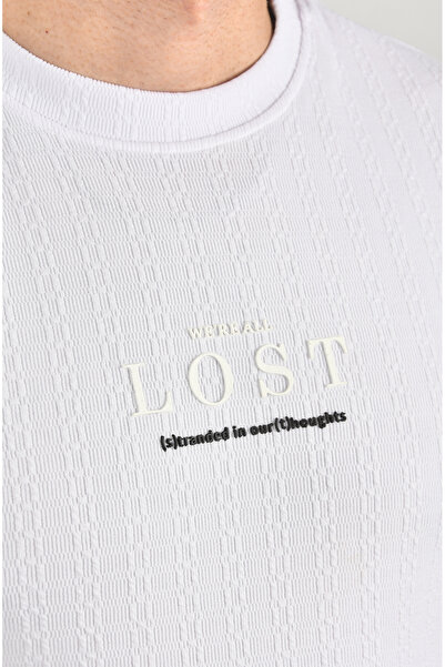 DeepSEA Ανδρικό λευκό αναπνεύσιμο βαμβακερό μπλουζάκι με λαιμόκοψη με λεπτή εφαρμογή μαλακής υφής μπλουζάκι 2504352