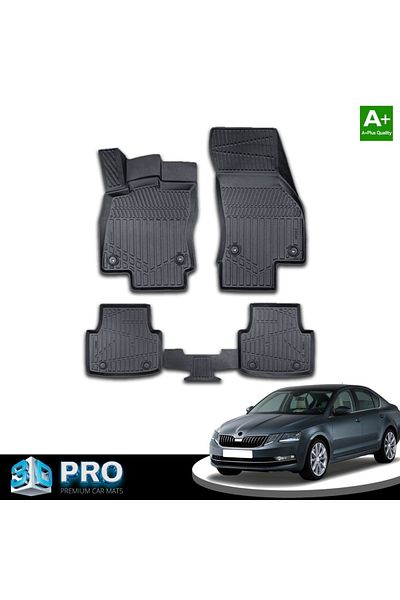 CED AUTO TRADE Set covorase auto cauciuc Skoda Octavia 3 III FL 2017-2020, forma tavita 3D
