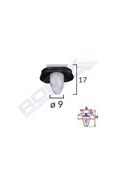 ROMİX Clips Fixare Elemente Exterioare Pentru Citroen/Peugeot/Fiat 9X17Mm - Alb Set 10 Buc